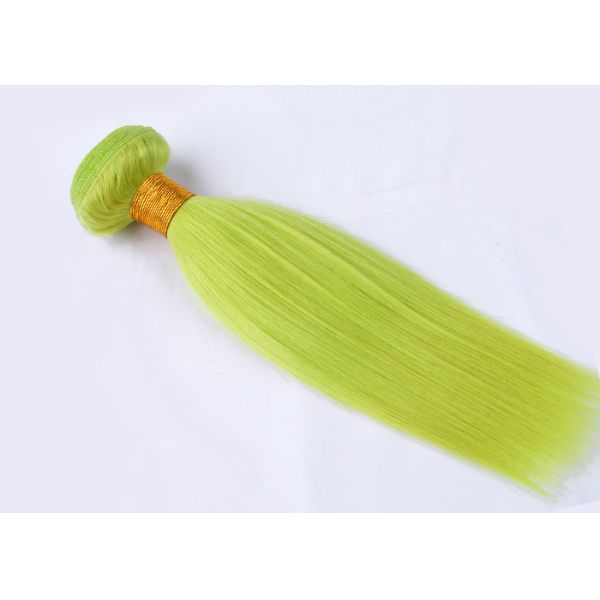 Fluorescent Green Virgin Human Hair Extensions No Shedding 100g / Pack