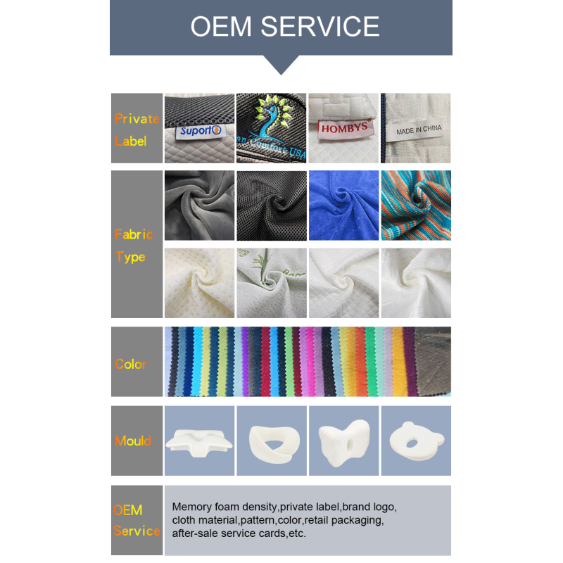 Flexible Travel Neck Roll Pillow with Memory Foam Filling and Customized Color Option