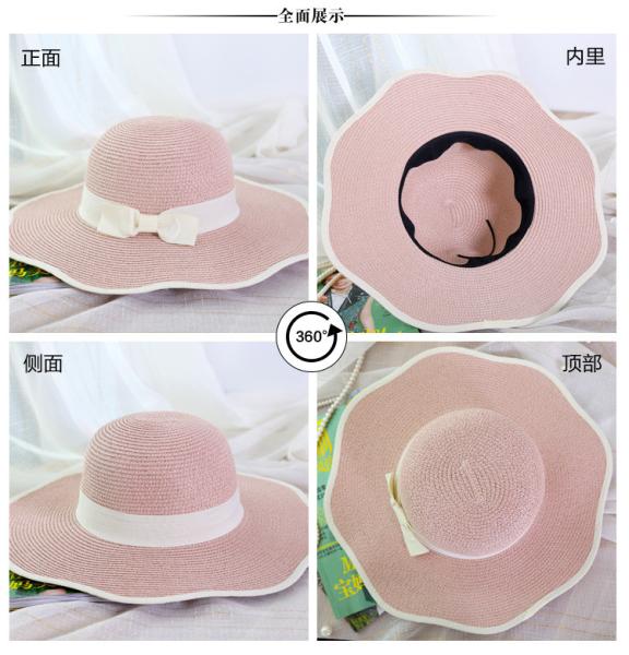 AK16842 Wide brim sunny beach paper straw hats in stock , promotion cheap hats .