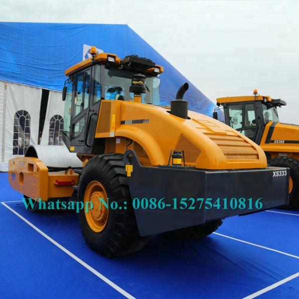 Couleur simple mécanique de jaune du rouleau vibrant XCMG XS333J de tambour de la plus grande 33 tonne