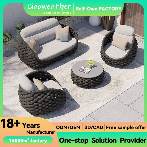 Muebles de exterior seccionales Muebles de patio personalizar jardín Sofas exteriores para el patio moderno