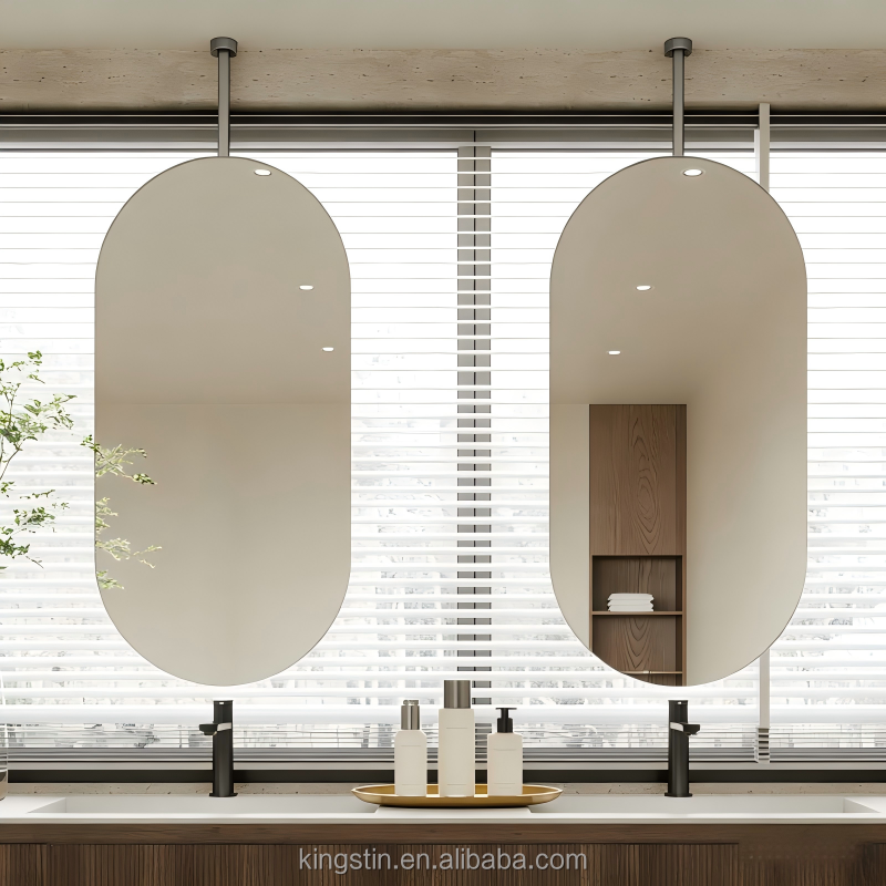 Kingstin Decorative Round Oval Shape Wall Mounted Bathroom Vanity Mirror With Metal Frame