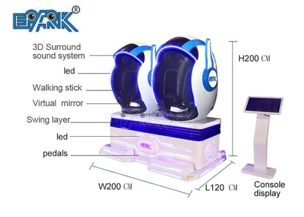 Fiberglass 9D Vr Platform With 2 Seats 9d Vr Experience Simulator Games