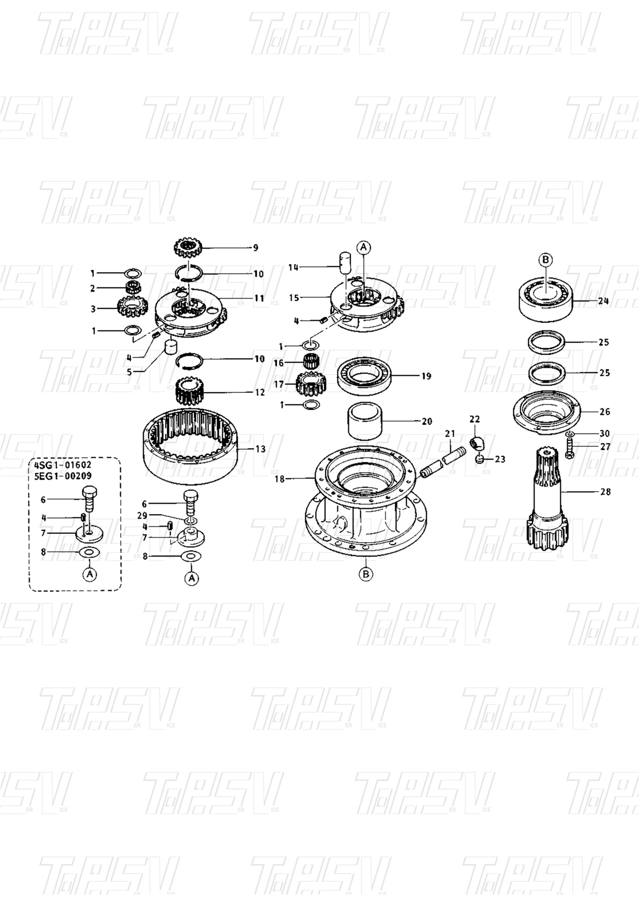 096-4343 E320B Стальной экскаватор Swing 2 Stage Gear Pin На складе