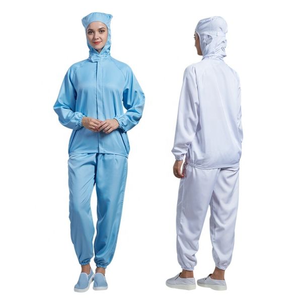 H-1107 Hanyang Clean Fast Food Factory Uniform 100% Polyester Unisex Stand Collar Elastic Hem Sleeves