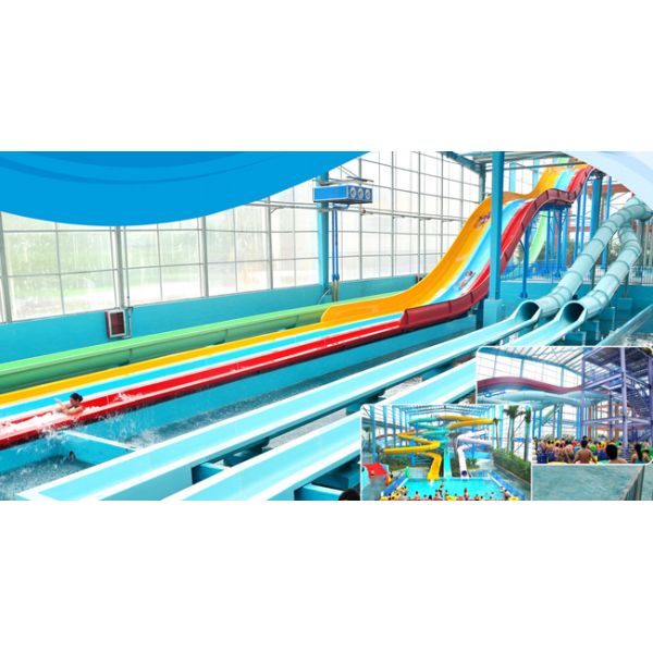 Galvanized Steel Water Park Equipments Kids' Body Water Slides Fiberglass Pool Slides