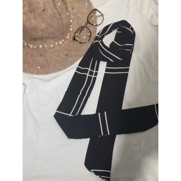 2017 wholesale assorted viscose ribbon seersucker Imitated silk neck scarf for women 8*150cm