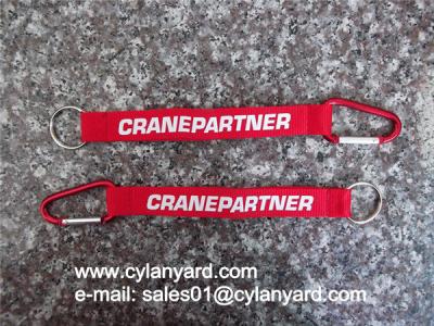 Aluminum Carabiner mountaineer short strap lanyard, metal carabiner wrist lanyards,
