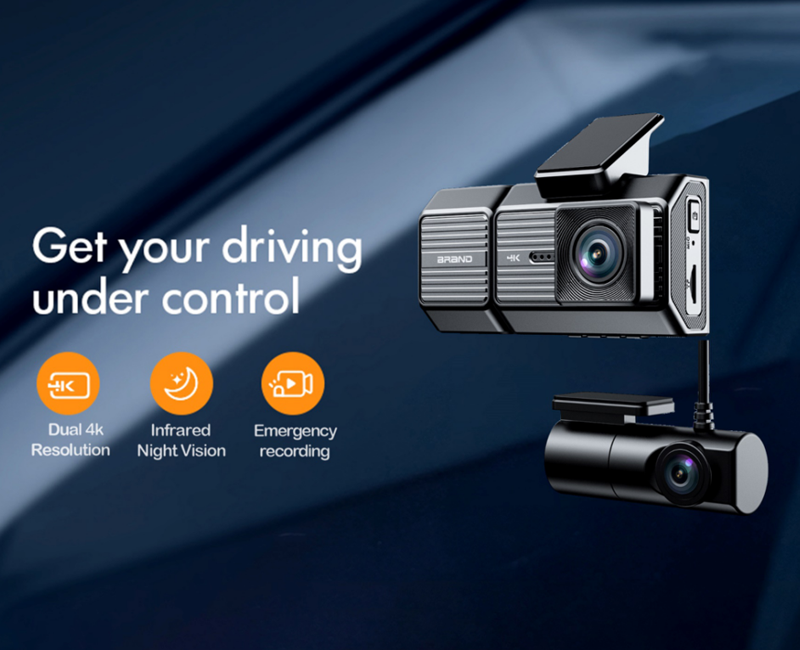 HDR Sony Starvis 2 Dash Cam Triple Lens Truck Car Dash Cam For Front 4K And 1080P 