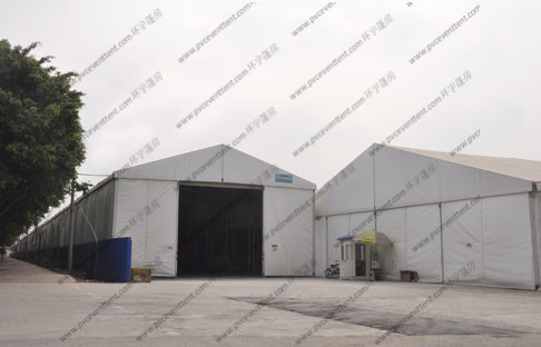 Transparent Temporary Storage Tents 25 x 100m Alumunium PVC Or Sandwich Panel Sidewalls