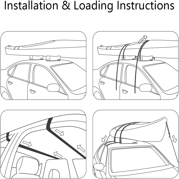 EVA Foam Roof Rack Pads for Lakes Rivers WOOWAVE Deluxe Kayak Carrier Kit 12 inches