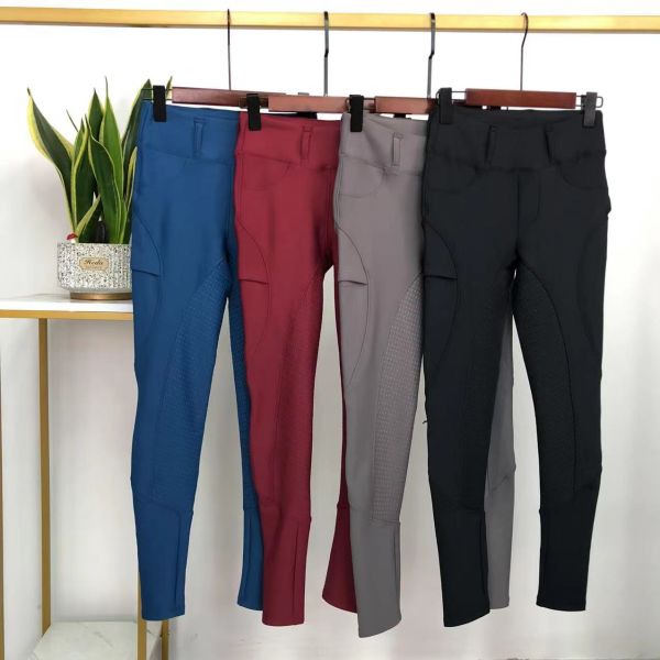 Breathable Horse Riding Pants With Pocket Blue Equestrian Brushed