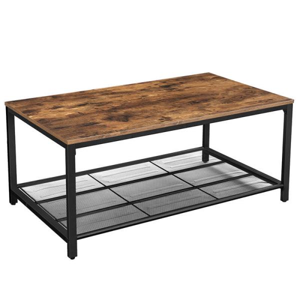 Coffee Table With Metal Shelf, Vintage Industrial Coffee Table For Sale, ULCT64X