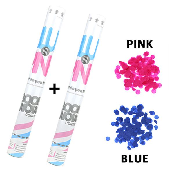 Blue Pink Cylinders 18 Inch Paper Confetti Cannon