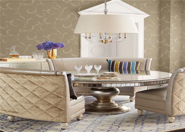 Flower Design Vintage Damask Wallpaper , Modern Removable Wallpaper American Style