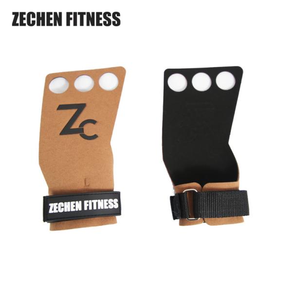 3 Hole Crossfit Hand Grip Custom Microfiber Leather Hand Gloves For Pull Ups