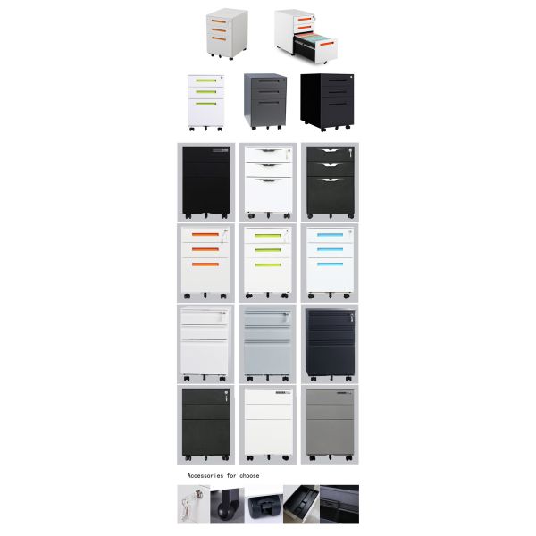 Keda 3 Drawer 0.150 CBM Steel Mobile Pedestal