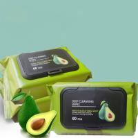 Démaquillant à base d'avocat Essuie-glaces de nettoyage du visage organique Essuie-glaces de maquillage pour les yeux pour peau sensible