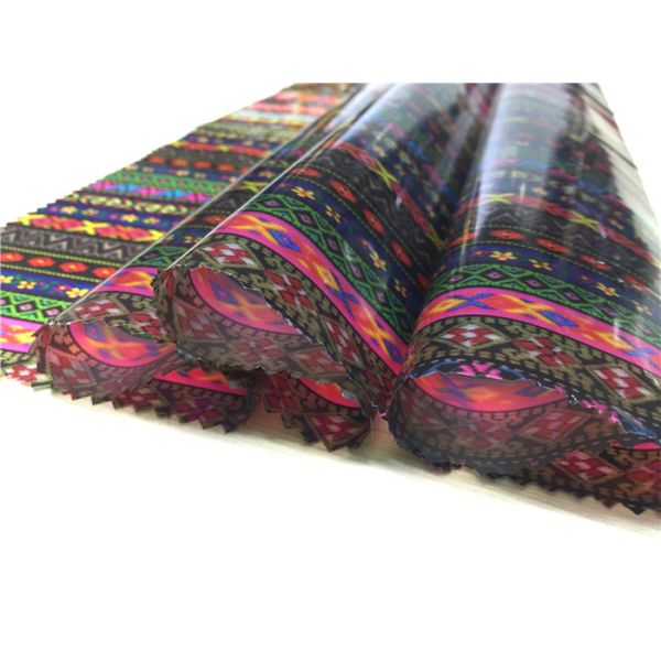 0.15mm Thickness Ethnic Style Printed TPU Leather Anti Mildew For Coats / Bags