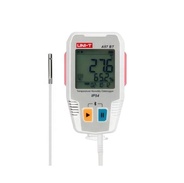 Original UNI-T A57 BT Plastic Temperature Humidity Datalogger Connectivity -40~85C Range 0%~100% 0.5% Accuracy