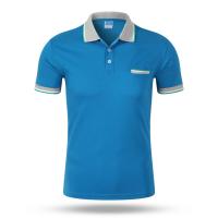Cotton T Shirts Embroidered Printed Logo Cotton Men's  Contrast Business Uniform Polo T Shirt