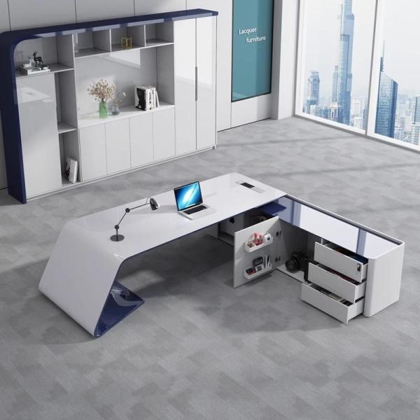 Lacquer Furniture Simple, Modern And Elegant Painted Boss Desk, Fashionable CEO, Executive & Boss Desk