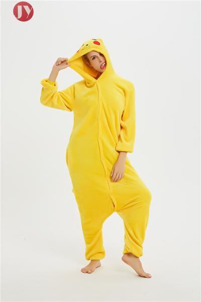 Wholesale Flannel Polyester Animal Pajamas Pikaqiu Adults Onesie Sleepwear