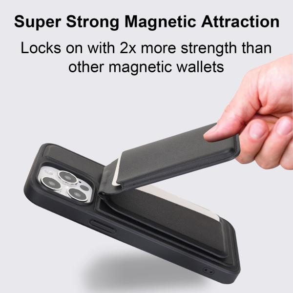 Customizable MagSafe Wallet PU Leather iPhone Magsafe Card Holder With Embossed UV Print N52 Magnet