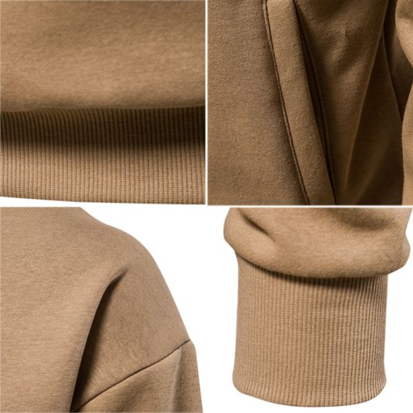 Light Tan Grey Black Fuzzy Hoodie Mens Slim Fit Pullover 100 Percent Cotton Sweatshirt