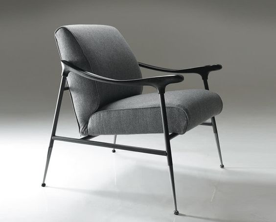 Fabric Miura Fiberglass Arm Chair With Thin Long Legs Tosconova Design
