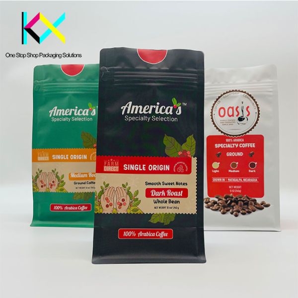 Moisture Proof Resealable Coffee Packaging Bags Matte Surface Customized Size