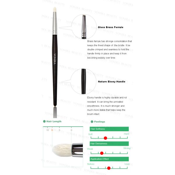 Professional Precise Eye Blending Crease Brush With Luxury XGF Goat Hair