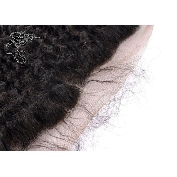 4x13 Swiss Lace Frontal Closure Three Part Kinky Curly Unprocessed Human Hair Lace Frontal