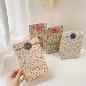 Small Floral Folded Handle Present Paper Bags 30gsm-160gsm Wedding Paper Gift