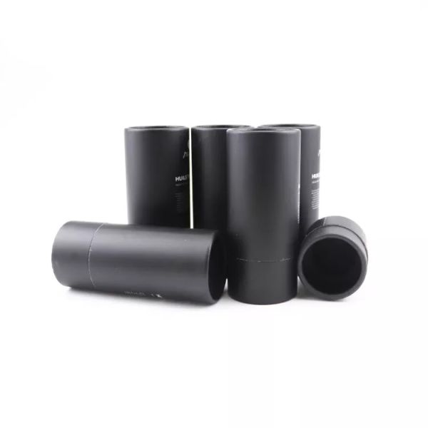 Black Cardboard Tube Boxes for Essential Oil Dropper Bottles Cosmetic Packaging Tubes