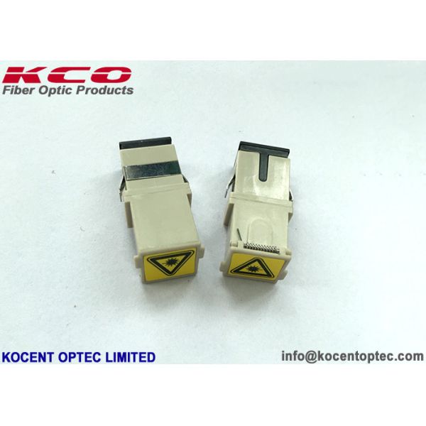 SC Multimode Beige Fiber Optical Adapter Automatic Shutter Dusty Cap Coupler OM1 OM2 OM3 OM4 OM5