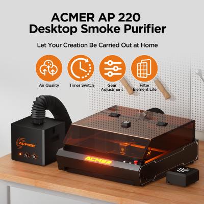 AP220 Smoke Air Purifier 3-Layer Filtration Fitrate 99.97% Of The 0.03μm Particles Low Noise