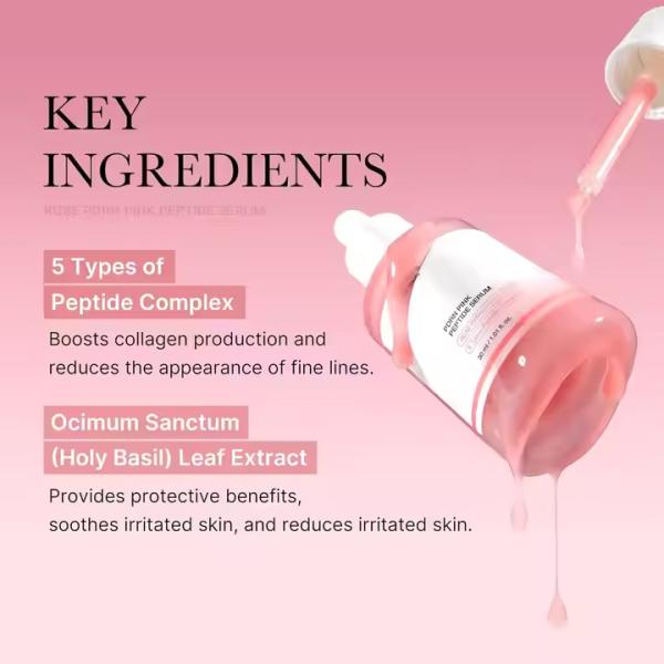 ODM / OEM Private Label PDRN Pink Peptide Serum Niacinamide Hydrate Moisturize Firming Uneven Skin Tone Facial Serums For Dark Spot Skin