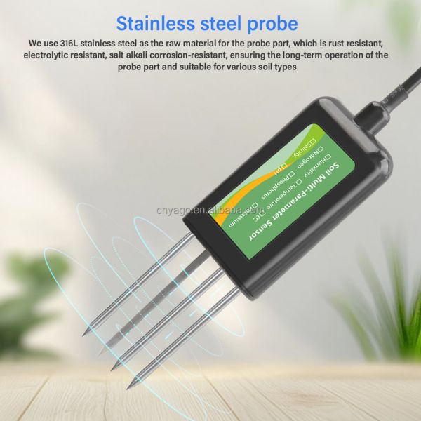 RS485 Soil Multi Parameter Sensor 8-in-1 EC pH NPK Temp Moisture Detection Agriculture Greenhouse Use