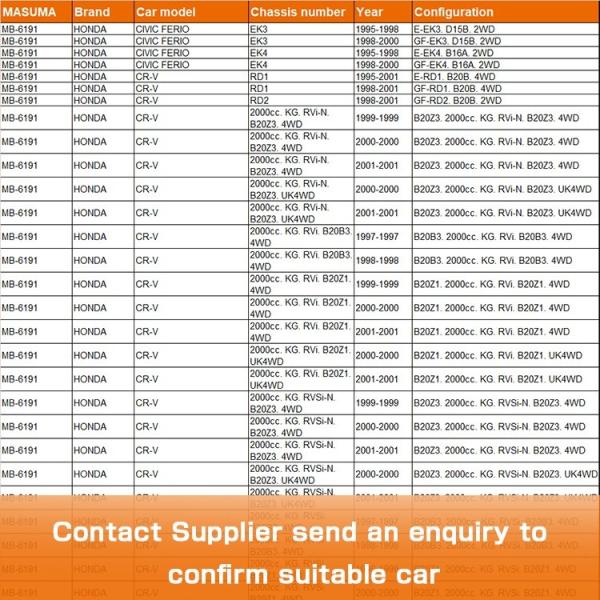 51460-S04-023 96066101 Systèmes de suspension automatique MASUMA Joints à billes de voiture pour HONDA CIVIC FERIO