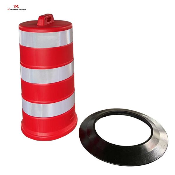 JST Barriers 1100mm South American 15kgs Traffic Drum Barrels RED Crash Safety Traffic Barrel Road Orange Barrier Heavy Duty 