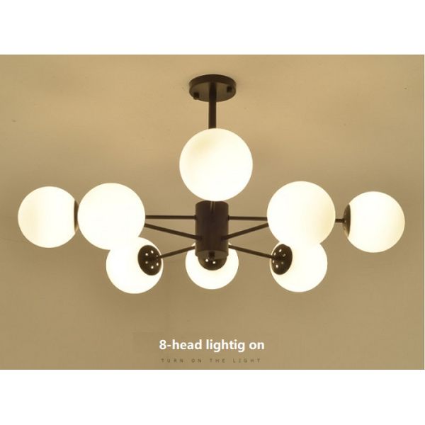 White Glass Ball Chandelier 6-head  8-head  12-head 14-head