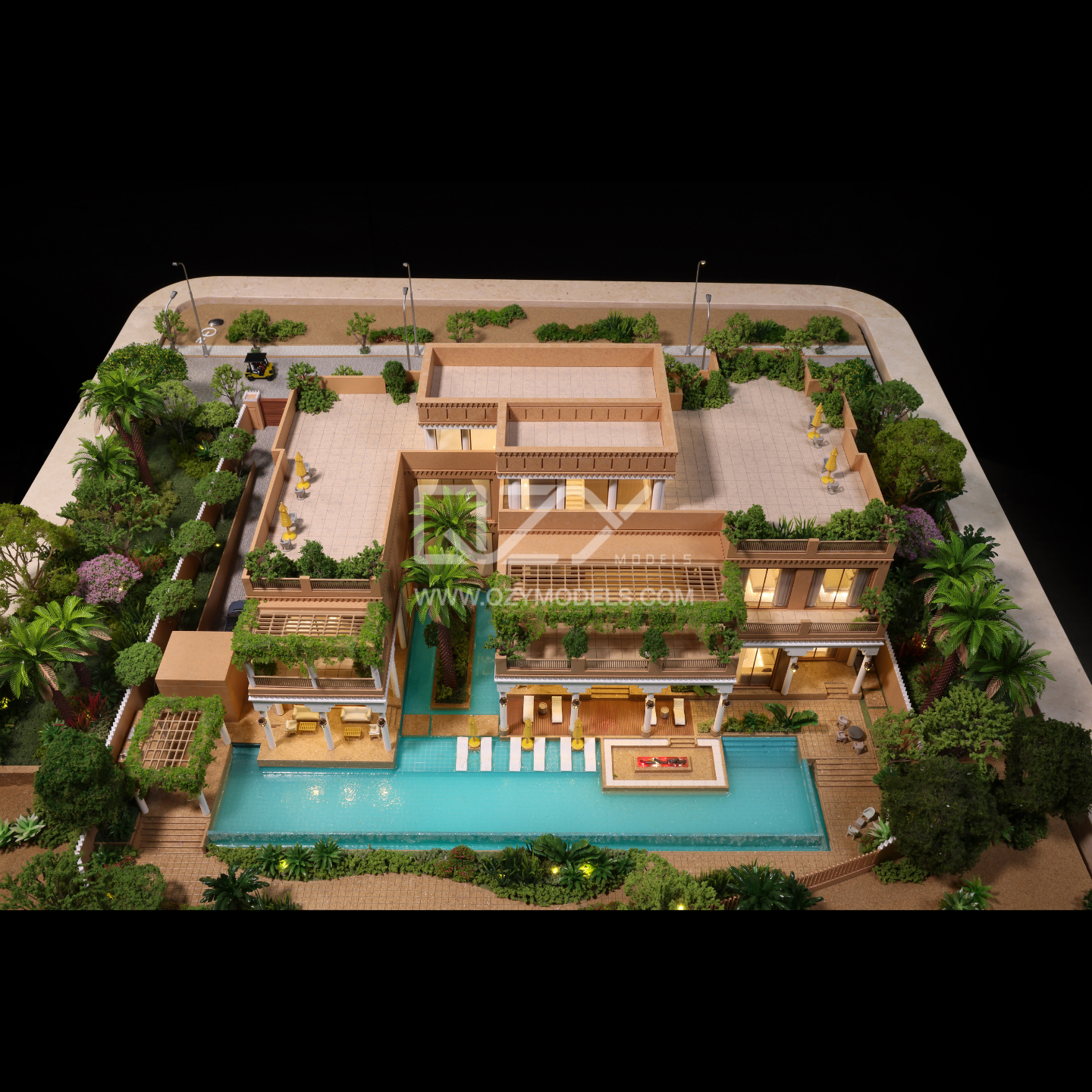 1:75 Scale Realistic Style Arabian Style Villa Model with Middle Eastern Luxury