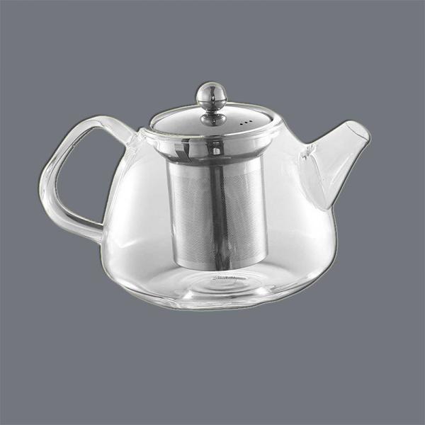 Glass Teapot With Etched Stainless Steel Infuser 0.3mm Micro Holes For Optimal Tea Flow