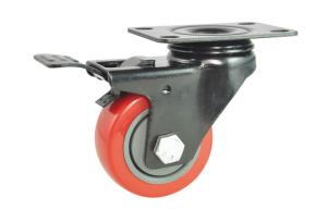 suporte vermelho do preto do plutônio da roda do rodízio do giro da roda de 100