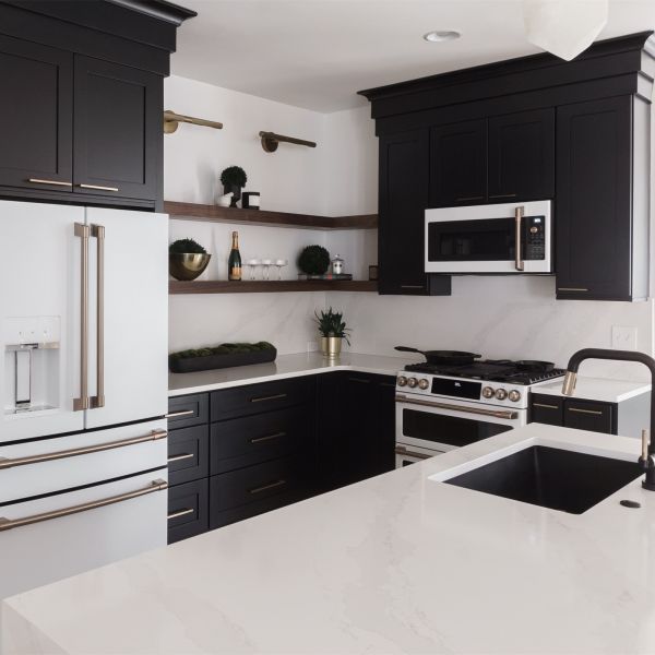 Plywood L Shaped Kitchen Cupboard 18mm Kitchen Base Units Shaker Style Black