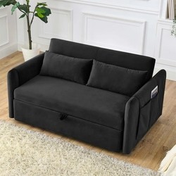 multi-functional dual-purpose loveseat with fold out bed green velvet sofa beds low prices with side pocket