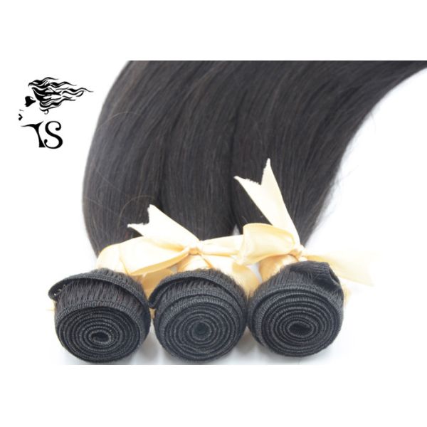 8A Grade Weft Hair Extensions , Natural Virgin Peruvian Straight Hair Extensions