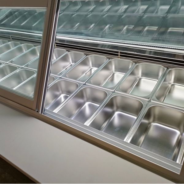 Sliding Door Ice Cream Display Cabinet Commercial Fan Cooling