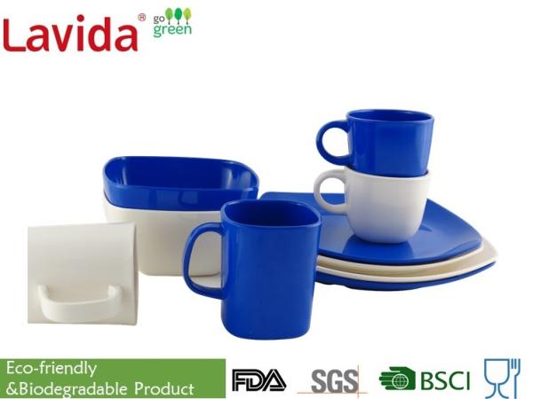 Blue And White Outdoor Dinnerware Sets Melamine Unbreakable Heat Resistance